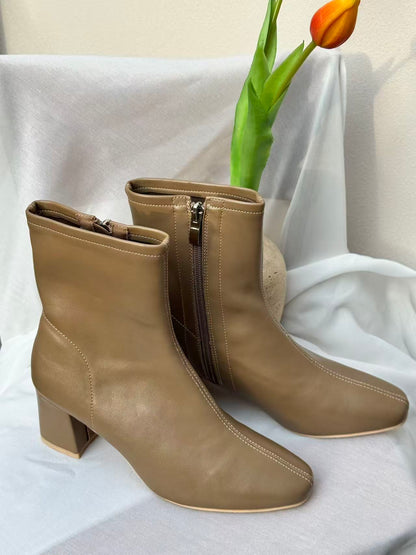 Stivali Bassi con tacco taupe