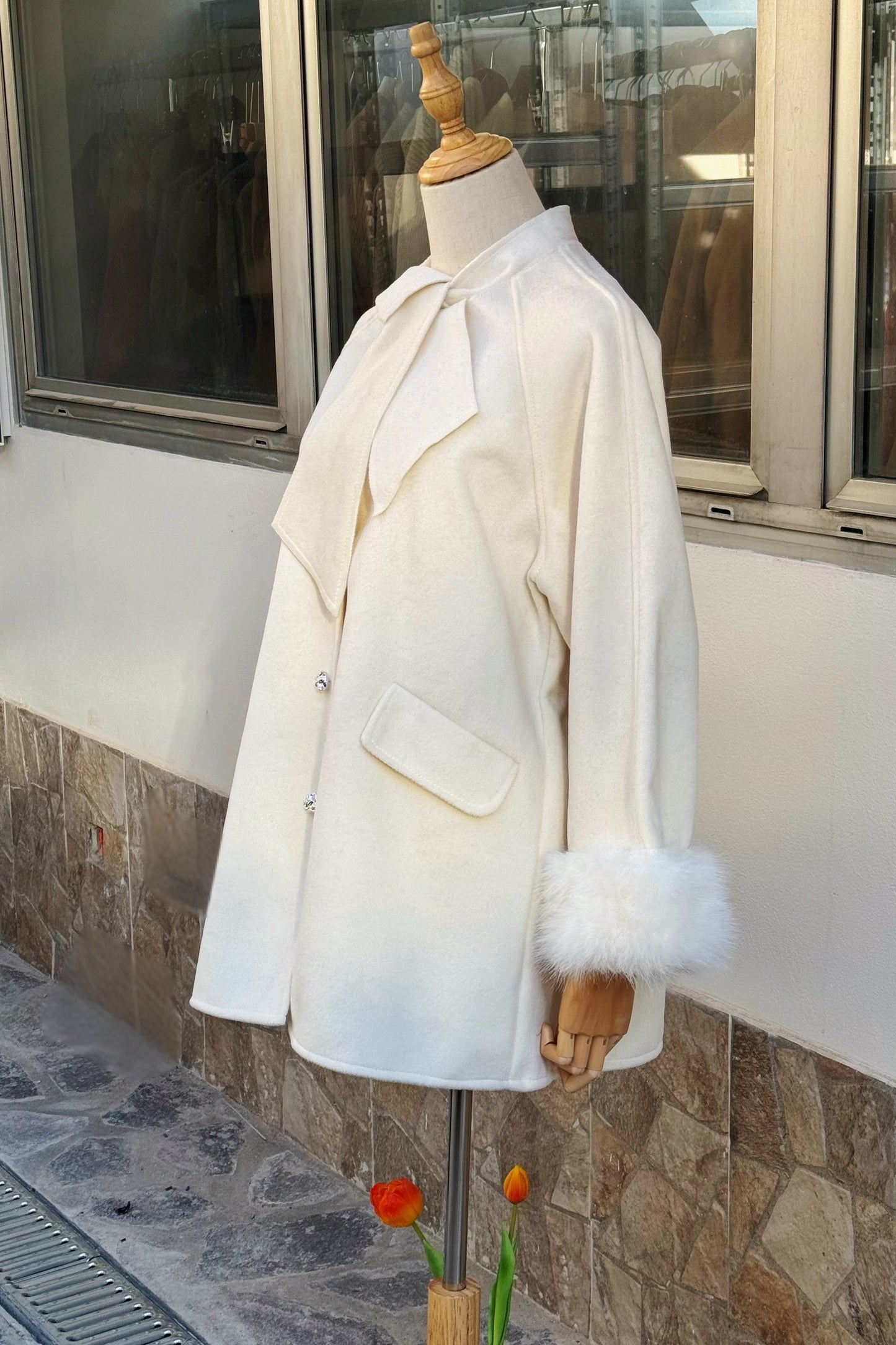 Cappotto con Pelliccia "Cigno"